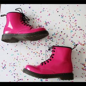 Dr. Marten Hot Pink Patent Youth Boot SZ 4